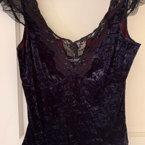 Betsy Johnson Blue Velvet Top